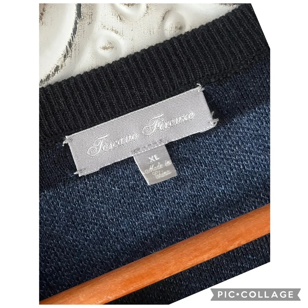 Toscano Firenze Patrick Assaraf Merino Wool Blend V-Neck Sweater Men’s XL
